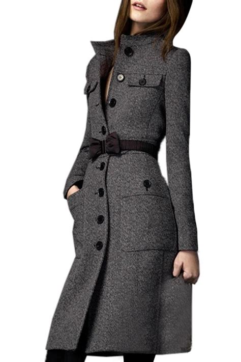 buy 2017 new women parka slim fit long trench coat full length wool blend jack