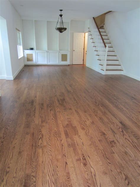 Westhampton Red Oak Stained Early American And Bona Traffic Hd Poly