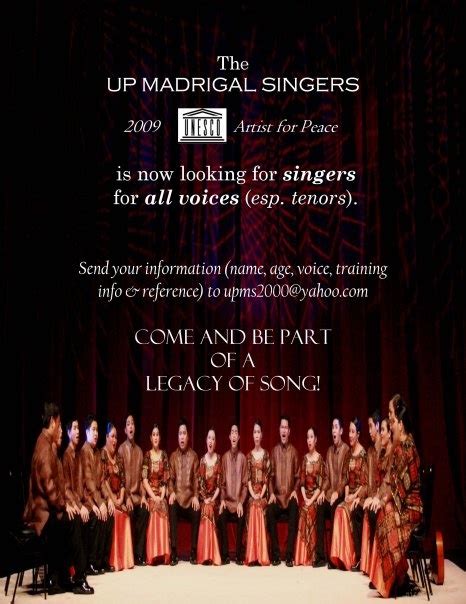 Auditions Are Open For Madrigal Singersin The Philippines Choral