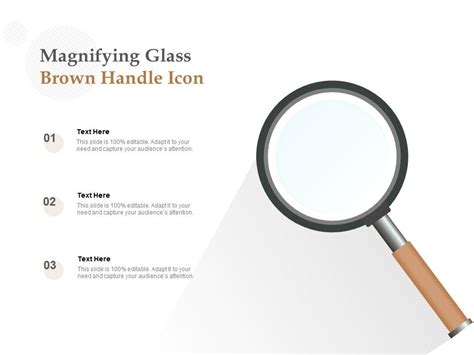 Magnifying Glass Brown Handle Icon Presentation Graphics