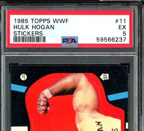 Rare Psa Excellent Topps Wwf Wrestling Stickers Hulk Hogan