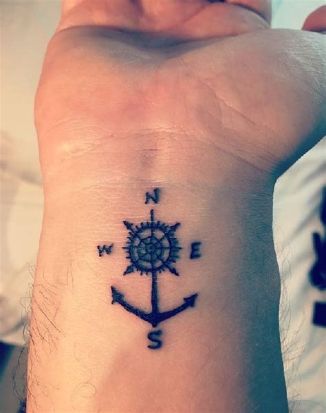 Compass Anchor Tattoo Wrist Tattoos For Guys Small Wrist Tattoos