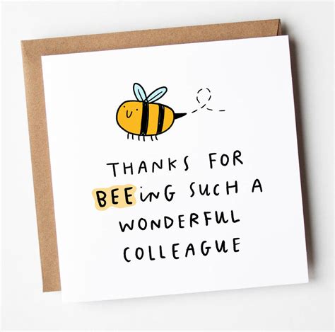 Thank You Card Beeing A Wonderful Colleague By Arrow T Co