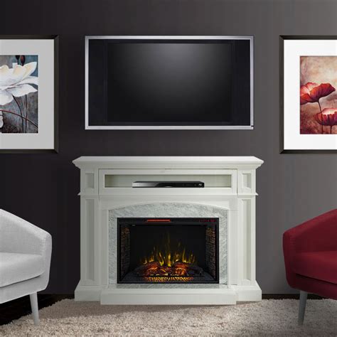 Drew Infrared Electric Fireplace Tv Stand In White Cs 33wm1100 Wht