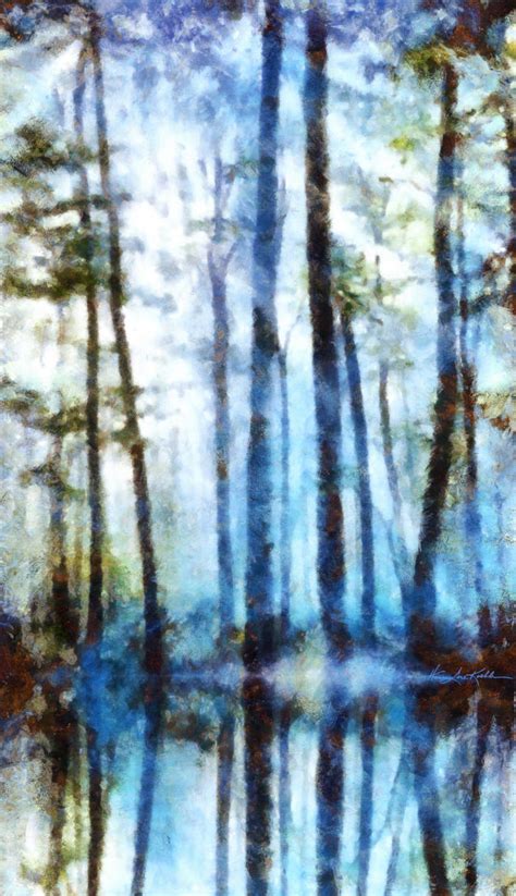 Painting Of Sunlight Streaming Through Forest