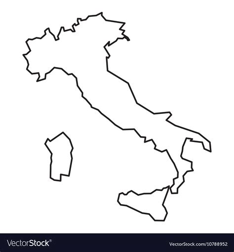 Black Contour Map Of Italy Royalty Free Vector Image