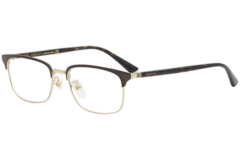 Gucci Eyeglasses Gg0131o Gg0131o 002 Brownhavanagold Optical Frame