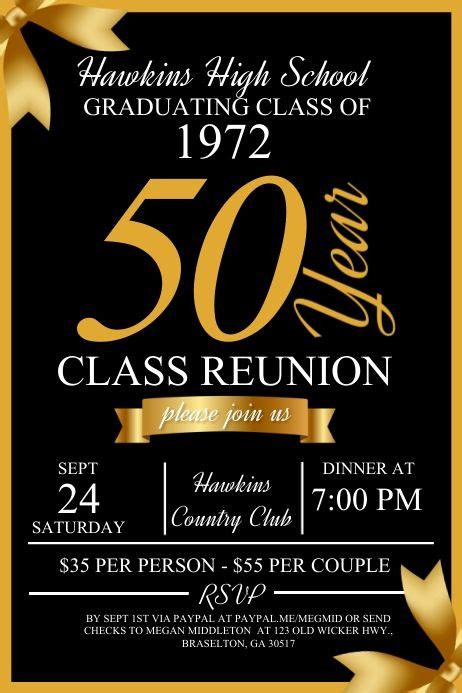 Reunion Poster Post High School Reunion Class Reunion Invitations