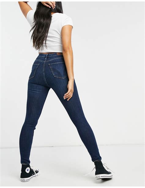 Hollister Denim Curvy Fit Skinny Jeans In Blue Lyst