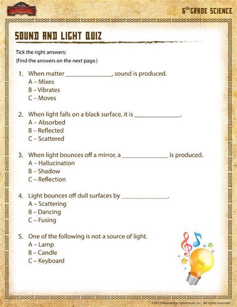 Science Worksheets For 6th Graders Printable