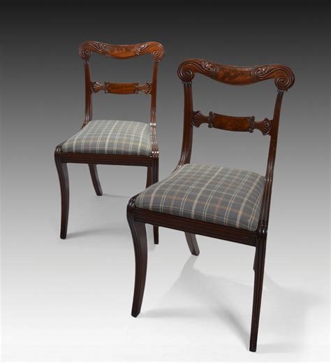 Antique dining chairs in a variety of styles and from various periods. SET OF EIGHT ANTIQUE REGENCY MAHOGANY DINING CHAIRS