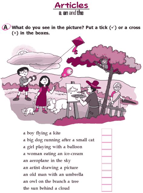 Picture composition worksheets with answers pdf for class 2 cbse. Grade 2 Grammar Lesson 3 Articles - a, an and the (1 ...