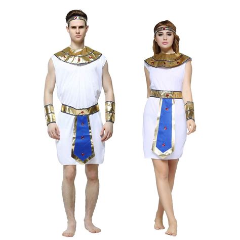 umorden ancient egyptian pharaoh prince cosplay men cleopatra princess costume women white short