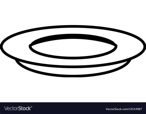 Dish Plate Food Outline Royalty Free Vector Image