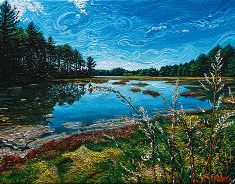 Lake Meadow Woods 8 X 10 Oil On Canvas Painting