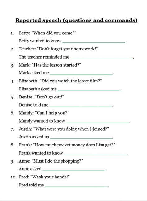 Reported Speech Online Worksheet For B1 You Can Do The Exercises
