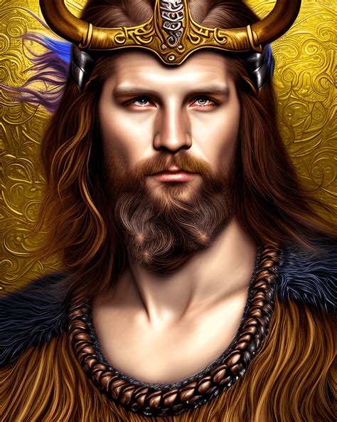Handsome Viking Man Fantasy Portrait · Creative Fabrica