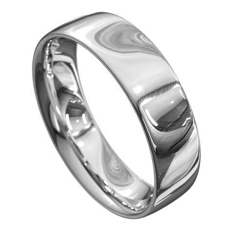 Brilliant White Gold Mens Wedding Ring