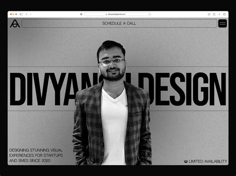 Web Designer Portfolio Hero Header Concept Layout By Divyansh Agarwal