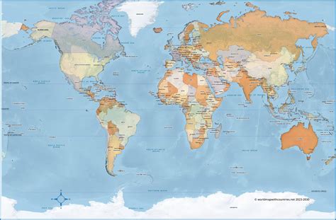 Filea Large Blank World Map With Oceans Marked In Bluepng World Map
