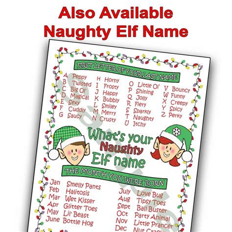 Whats Your Elf Name 8 X 10 Printable Etsy