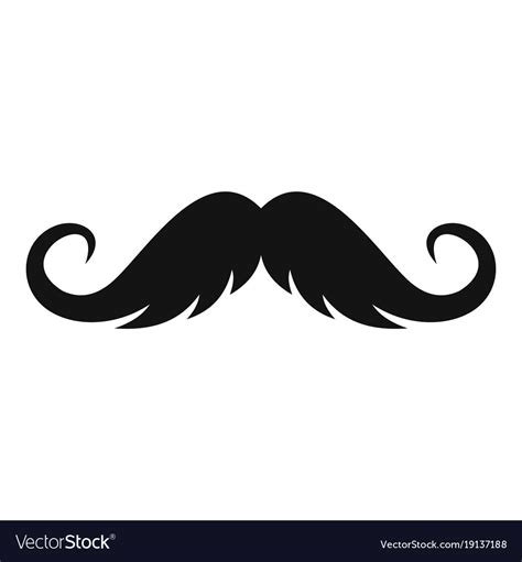 Fluffy Mustache Icon Simple Style Royalty Free Vector Image