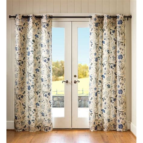 Plow And Hearth Jacobean 100 Cotton Floral Room Darkening Thermal Grommet Curtain Panels