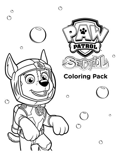 Chase Paw Patrol Diving Coloring Page Download Print Or Color Online