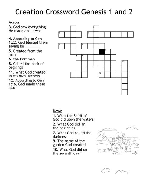 Creation Crossword Genesis 1 And 2 Wordmint