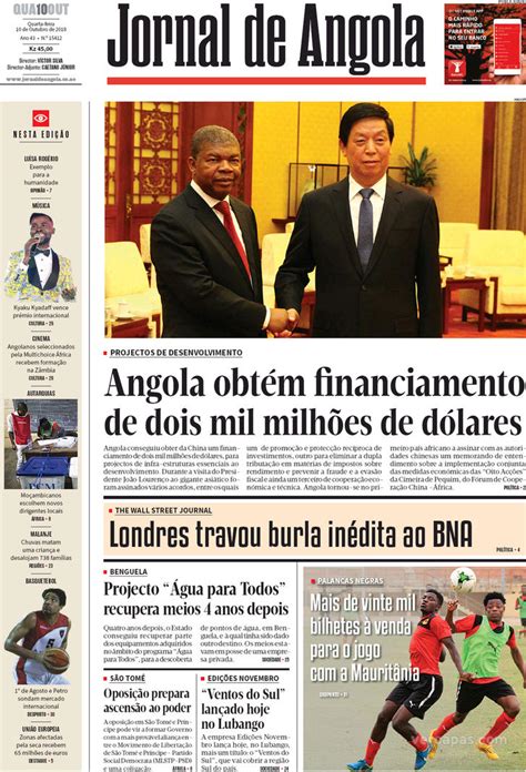 Jornal De Angola Quarta 10 De Outubro De 2018