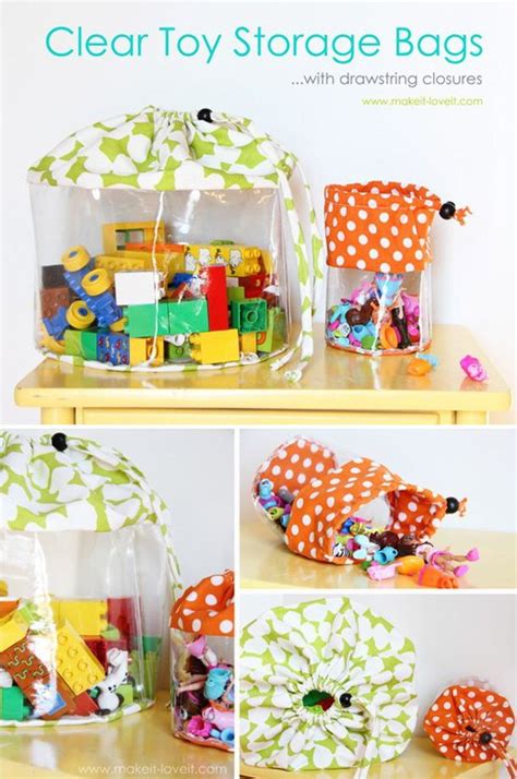 Make Clear Kids Toys Storage Bags With Drawstrings Diy Tutorial Craft