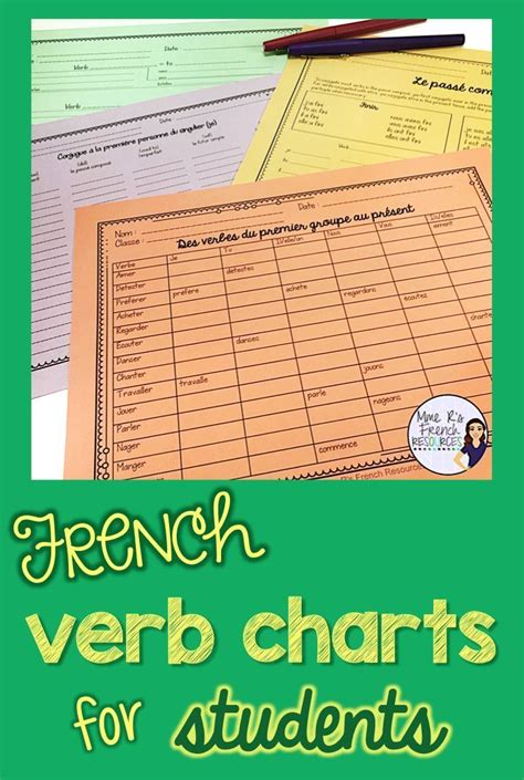 20 Printable Verb Chart Pages Are Designed To Help Students Keep Notes