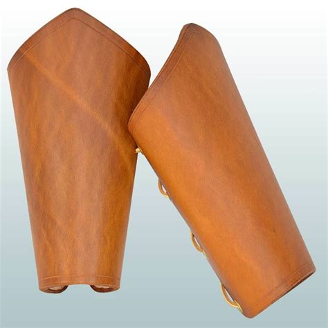 Larp Medieval Plain Leather Arm Vambraces
