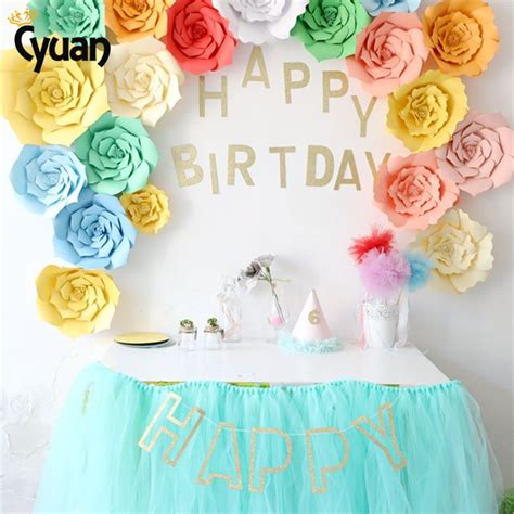 All ages love pin the tail on virtually anything, says peer. Cyuan 23PCS Cute DIY Flower Paper BackDrop Glitter Happy ...