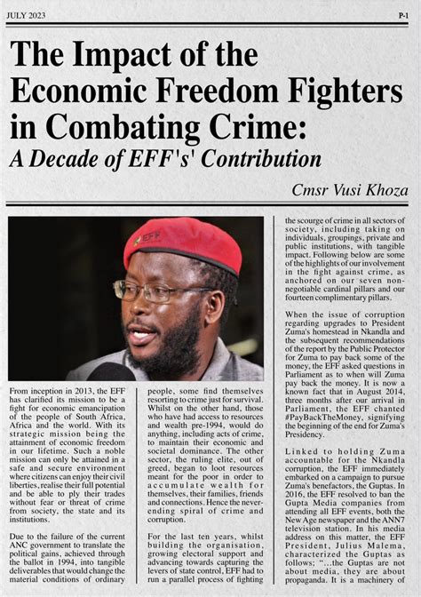 Economic Freedom Fighters On Twitter Must Read Commissar Vusi Khoza The Impact Of The