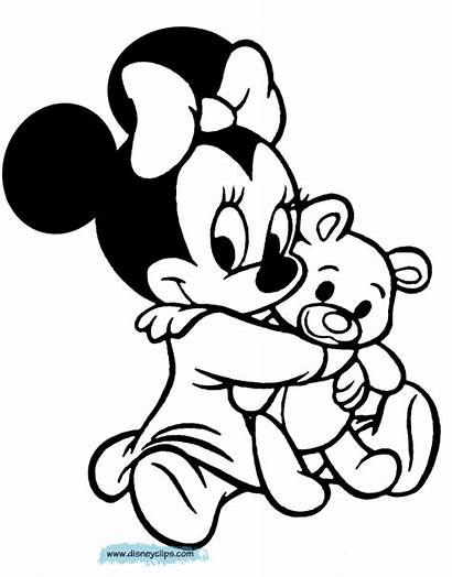 Minnie Coloring Pages Disneyclips Bear Teddy Hugging