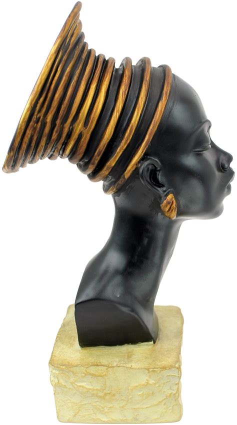 African Woman Queen Nubian Kandake Sculpture Statue Figurine Bust In