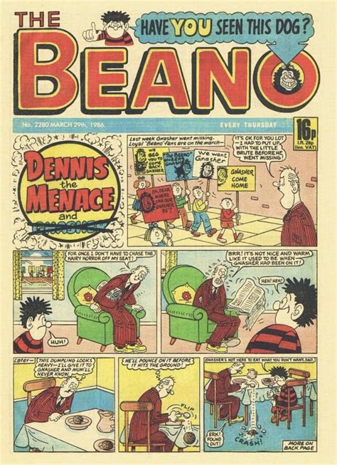 The Beano Comics Circa 1980s Featuring Dennis The Menace The1980s