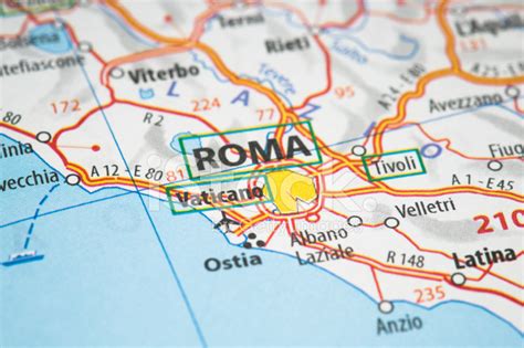 Roma En Un Mapa Fotografías De Stock