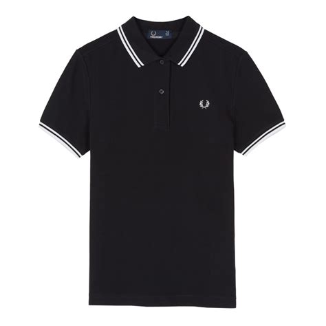Fred Perry Womens Twin Tipped Polo Shirt Black G3600 321