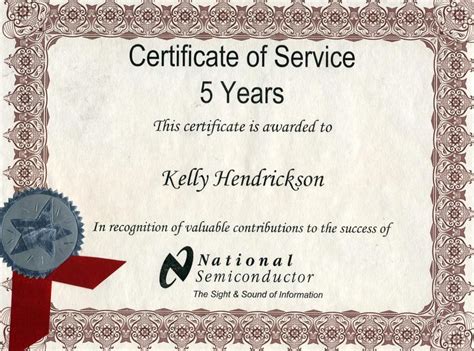Free 10 years service certificate template. Kelly Hendrickson - Experienced and availble for hire ...