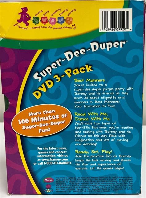 Barneys Super Dee Duper Dvd 3 Pack Barney And Friends Ebay