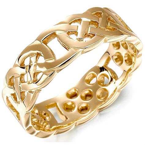 Irish Wedding Ring Ladies Gold Celtic Knot Wedding Band At Irishshop