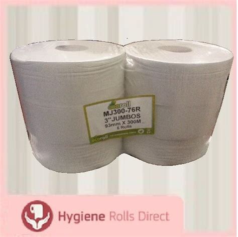 2ply Jumbo Toilet Rolls 300m 6 Rolls 60mm 76mm Core Ebay