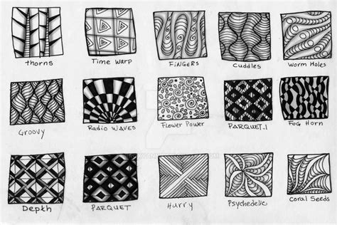 Zentangle Patterns Study By Rroxyann On Deviantart