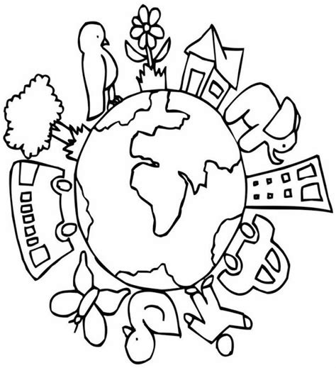 Seu conjunto de condições, leis e infraestruturas de ordem física, química e biológica, afetam a vida em todas as suas. Desenhos para colorir do Meio ambiente