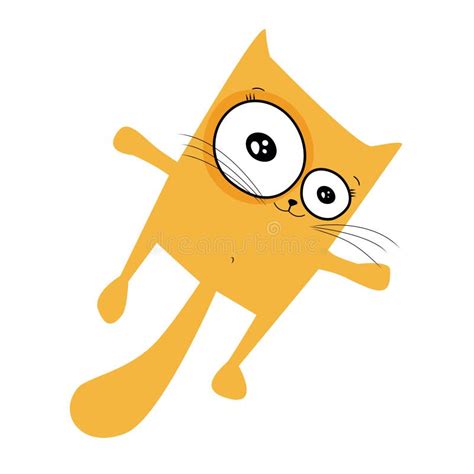 Sketch Drawn In Vector Of A Ginger Flying Happy Cat Stock Illustration