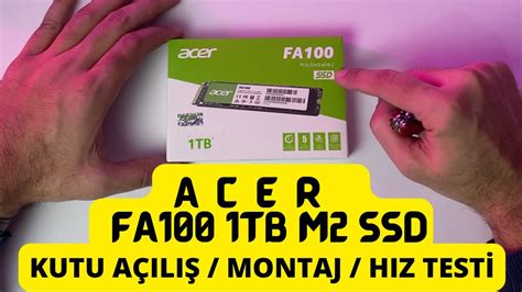 Acer Fa Tb M Ssd Kutu A Ili I Ve Hiz Test Youtube
