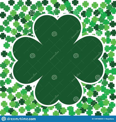 Green Seamless Pattern With Clovers Shamrock Leaves For St Patrick S