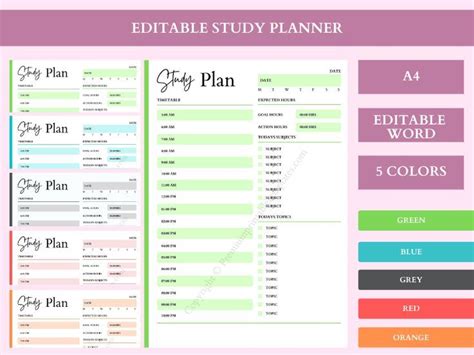 Study Planner Planner Template Printable Planner Printables Home